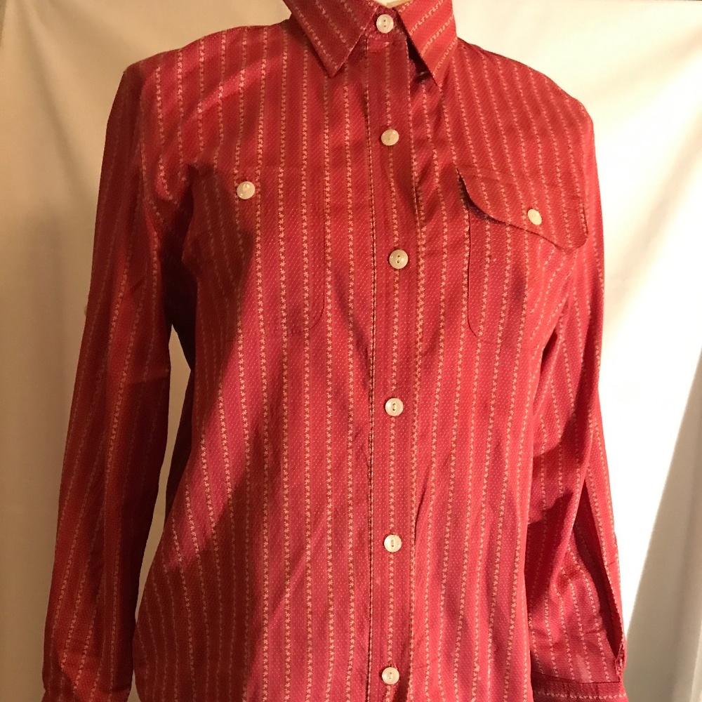 Lauren, Ralph Lauren long sleeved 100% cotton shirt, light red, size sm.